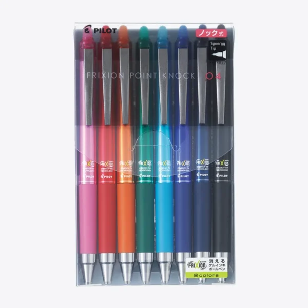 Frixion Point Knock 0.4mm – 8 Colours Pack